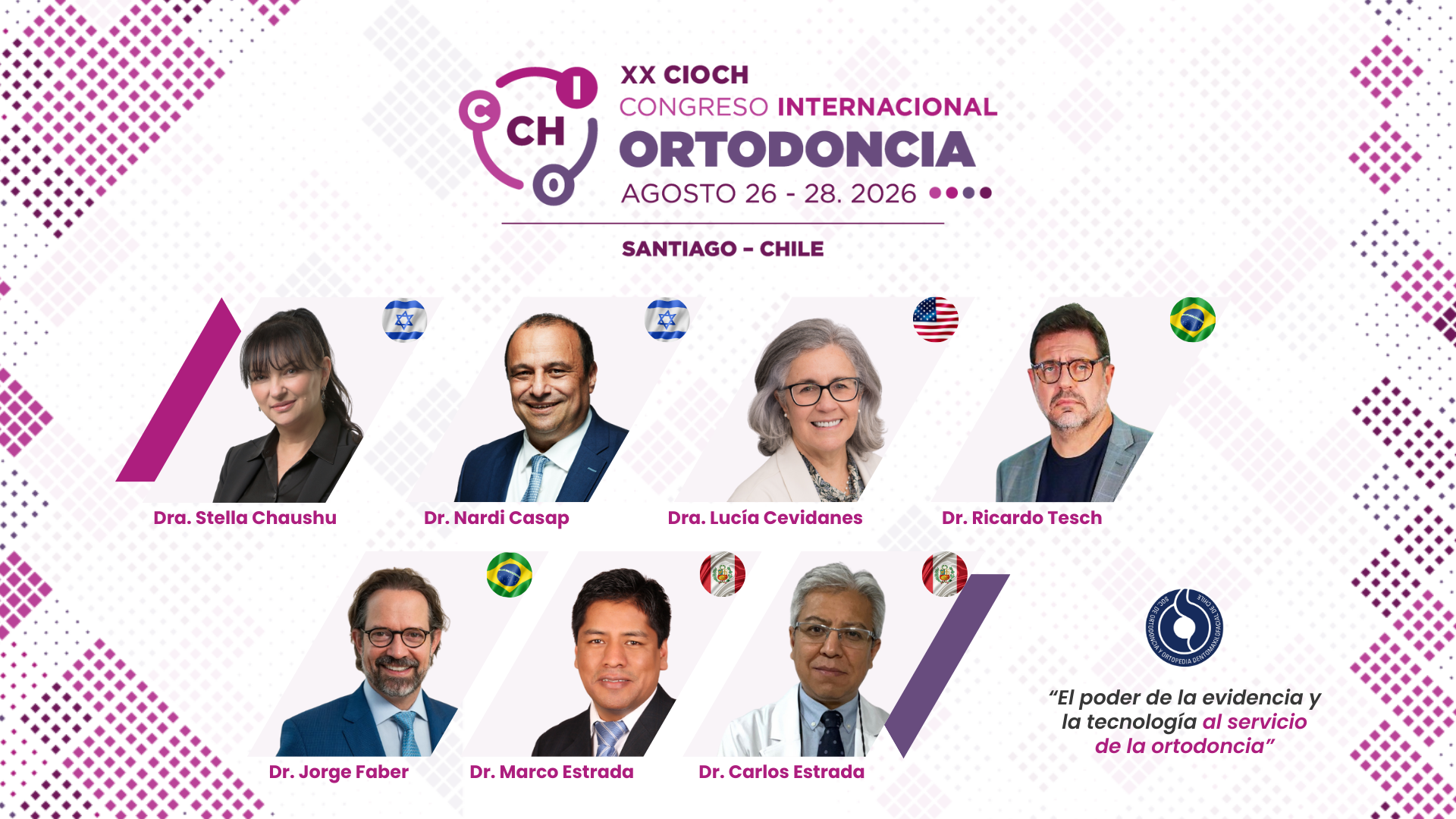 Afiche Patrocinio institucional para el  XX Congreso Internacional de Ortodoncia 26 - 28 de agosto de 2026